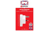 SKROSS Reiseadapter World UK mit USB Ladegerät