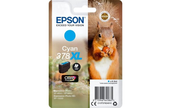 Epson Tinte 378 XL / C13T37924010 Cyan