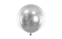 Partydeco Luftballon Rund Glossy 60 cm, Silber
