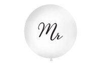 Partydeco Luftballon Mrs Ø 1 m, Karbonschwarz/Weiss