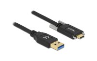 Delock USB 3.1-Kabel Schraube seitlich USB A - USB C 2 m