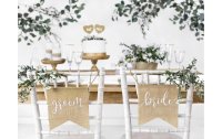 Partydeco Hochzeitsaccessoire Stuhlschild Bride Groom...