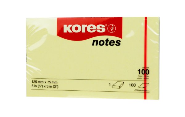 Kores Notizzettel 12575, 12.5 x 7.5 cm, Gelb