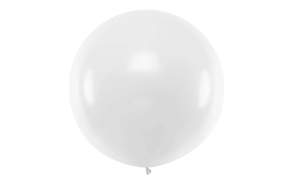 Partydeco Luftballon Rund Pastell 1 m, Weiss