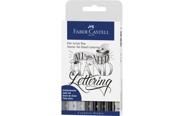 Faber-Castell Tuschestift Pitt Artist Pen 8er Set, Starter-Set, Grautöne