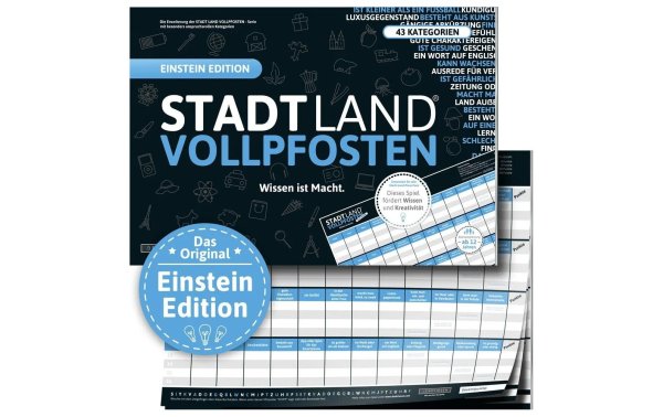 Denkriesen Partyspiel STADT LAND VOLLPFOSTEN – Einstein Edition