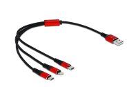Delock USB-Ladekabel USB-A /-C/Micro-USB B/Lightning 0.3 m