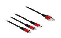 Delock USB-Ladekabel 3-in-1 USB A - Lightning/Micro-USB B/USB C 1 m