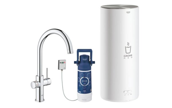 GROHE Küchenarmatur Red Duo C-Auslauf, Starter Kit, Chrom