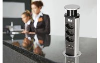 Max Hauri Steckdosenturm POP-UP 3x T13, 2x USB 2.4 A