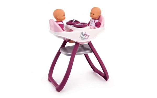 Smoby Puppenzubehör Baby Nurse  Zwillingspuppen-Hochstuhl