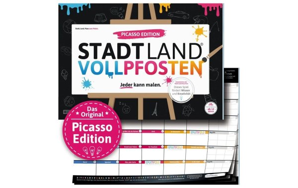 Denkriesen Partyspiel STADT LAND VOLLPFOSTEN – Picasso Edition