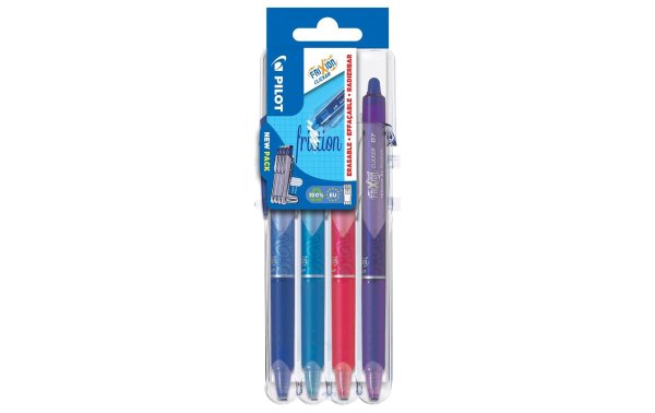 Pilot Rollerball FriXion Clicker Set 0.7 mm, Mehrfarbig, 4 Stück