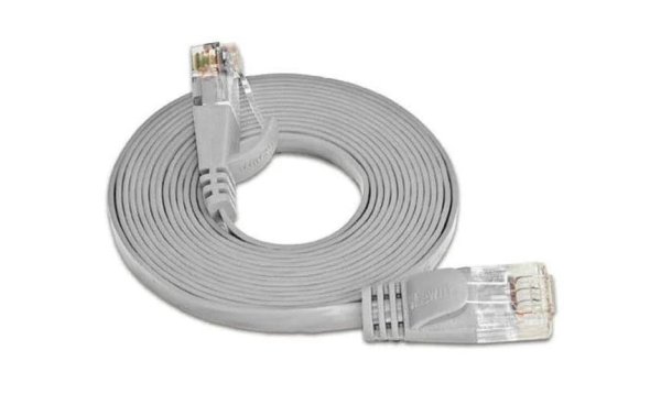 SLIM Slimpatchkabel Cat 6, UTP, 0.1 m, Grau