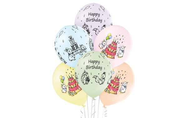 Belbal Luftballon Cute Birthday Mehrfarbig, Ø 30 cm, 50 Stück